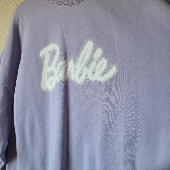 Barbie Cotton On Lavender Sweater with White Logo Women's Size XL - Picture 3 of 9